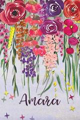 Amara: Personalized Lined Journal - Colorful Floral Waterfall (Customized Name Gifts)