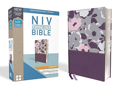 NIV, Thinline Bible, Compact, Leathersoft, Purple, Red Letter, Comfort Print