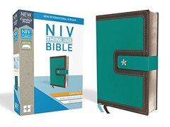 NIV, Thinline Bible, Compact, Leathersoft, Teal/Brown, Red Letter, Comfort Print