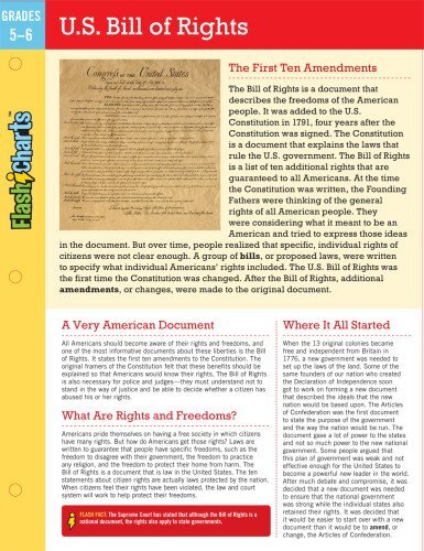 Flashcharts U.S. Bill of Rights, Grades 5-6