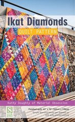 Ikat Diamonds Quilt Pattern: Finished Quilt: 65 Inch X 70 Inch - Simple Diamond Blocks Get Dressed Up With Spiky Pieced Sashing
