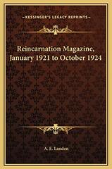 Reincarnation Magazine, January 1921 to October 1924