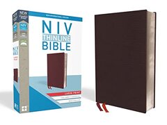 NIV, Thinline Bible, Large Print, Bonded Leather, Burgundy, Red Letter, Thumb Indexed, Comfort Print