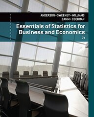 Essentials of Statistics for Business and Economics, 7th + Cengagenow Printed Access Code