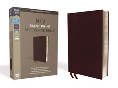 NIV, Reference Bible, Giant Print, Bonded Leather, Burgundy, Red Letter, Comfort Print