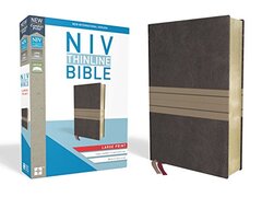 NIV, Thinline Bible, Large Print, Leathersoft, Brown/Tan, Red Letter, Comfort Print