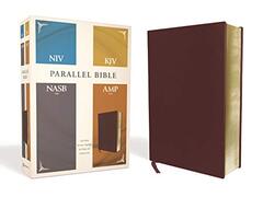 NIV, KJV, NASB, Amplified, Parallel Bible, Bonded Leather, Burgundy