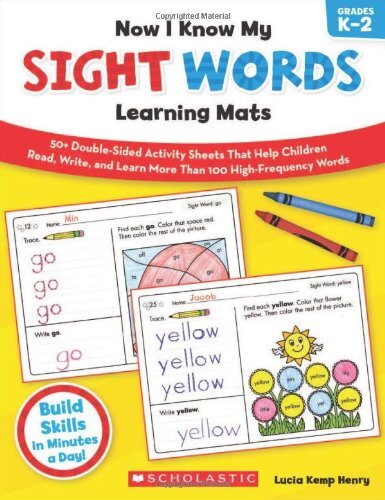 Now I Know My Sight Words Learning Mats, Grades K-2 by Henry, Lucia Kemp