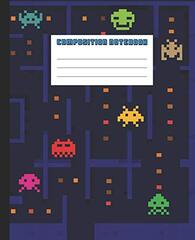 Composition Notebook: Wide Ruled Lined Notebook For Students 7.5 x 9.25" 110 pages: Retro Vintage Gamer Gaming