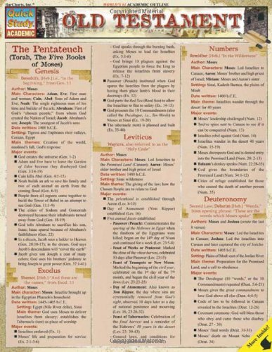 Old Testament, Quick Reference Guide